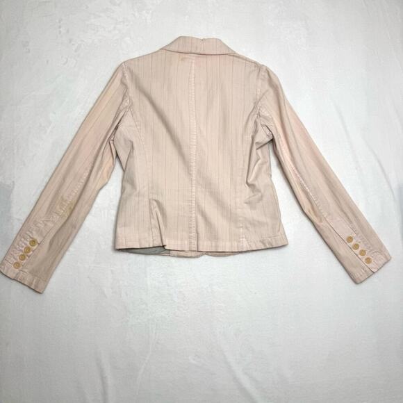 VINCE 8 Light Pink Blush Button-Front Pinstriped Blazer Jacket Pockets - Picture 3 of 13